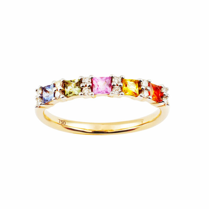 Multi-Coloured Sapphire Ring #1