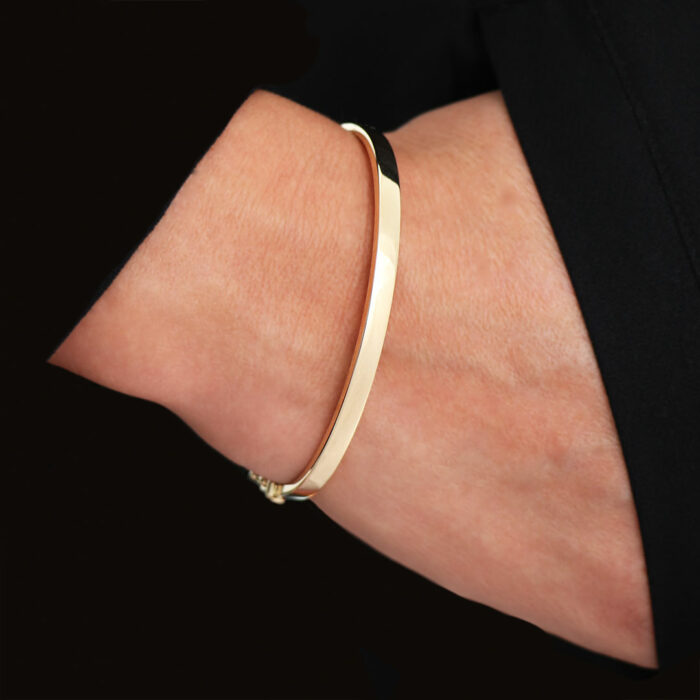 6mm Rectangle Wire Open Bangle - Image 2