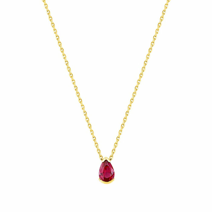 Ruby Pear Necklace