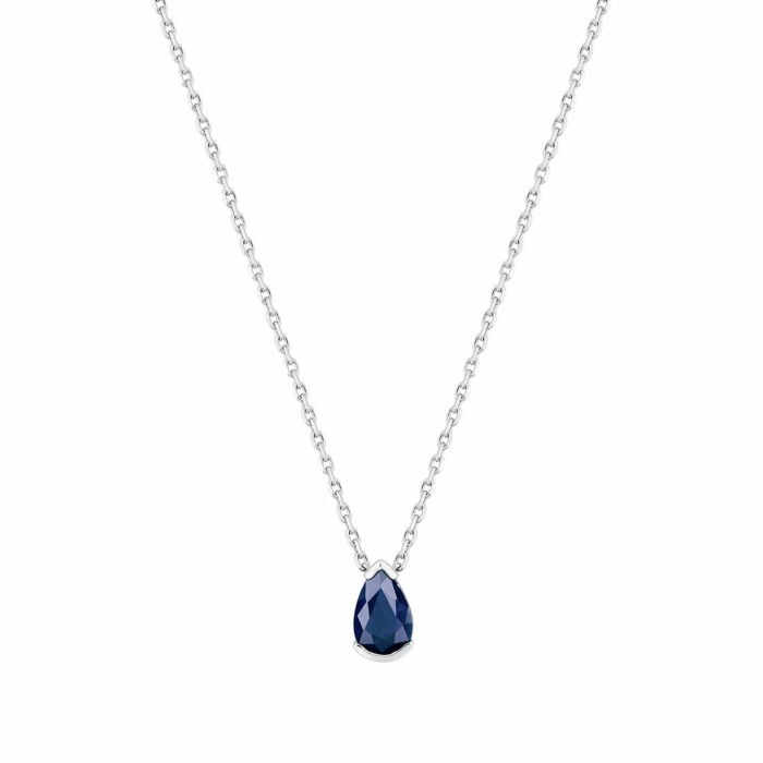 Sapphire Pear Necklace